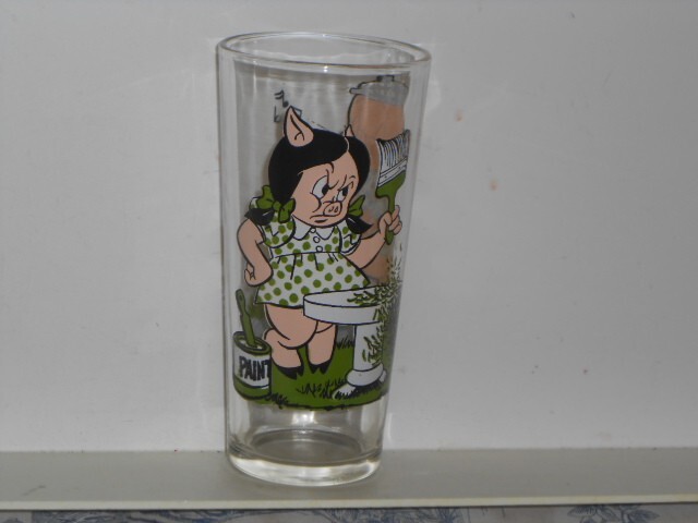 Vtg. 1976 Promo Pepsi WB / Looney Tunes “Porky & Petunia Pig” Drinking Glass