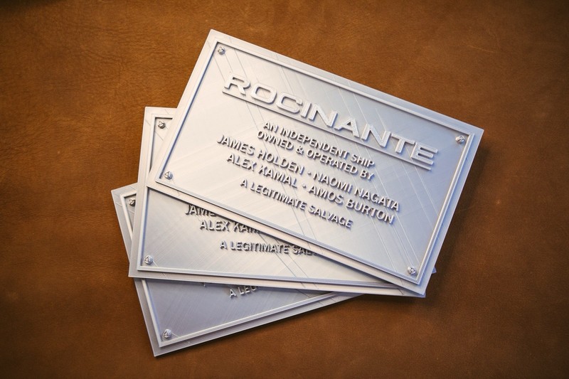Rocinante Ship Plaque 3D Printed Sci-Fi Display Sign Expanse Inspired Wall Art