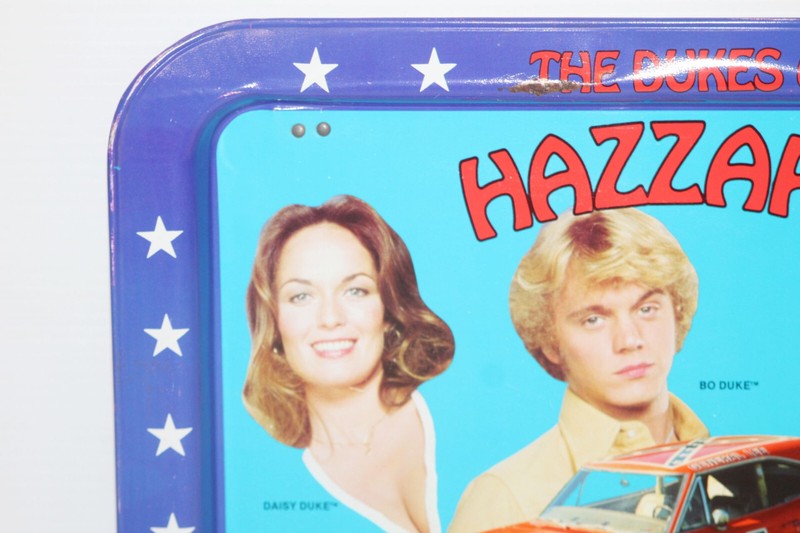 Vintage 1981 The Dukes Of Hazzard Metal TV Tray Bo Luke Daisy Duke (Blue) WB gallery