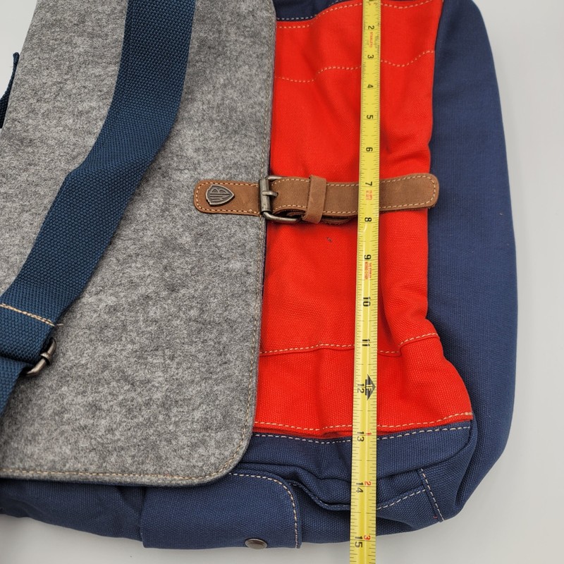 Warner Bros WB Canvas Laptop Messenger Bag Blue Gray Red Felt Flap 13" Satchel gallery