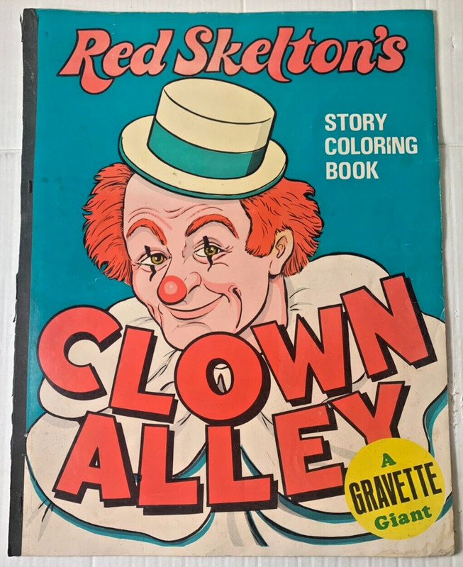 1975 – Red Skelton Comedian Clown Alley Story HUGE Coloring Book 22″x17″