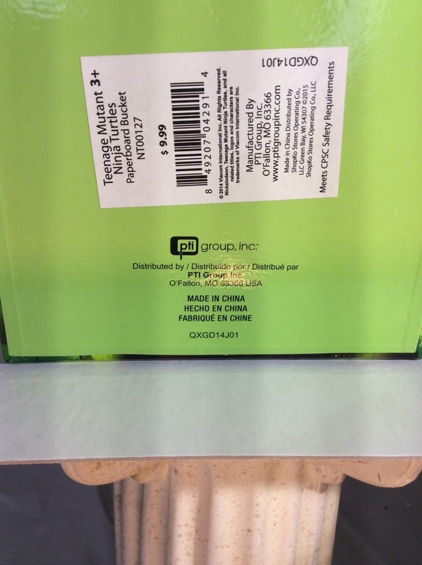 Teenage Mutant Ninja Turtles 2015 paperboard square bucket w/ felt strap/handle gallery