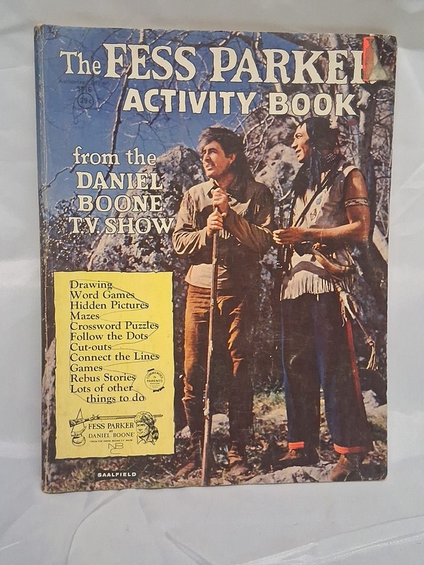 THE FESS PARKER ACTIVITY BOOK SAALFIELD 3716 1964 DANIEL BOONE TV USED