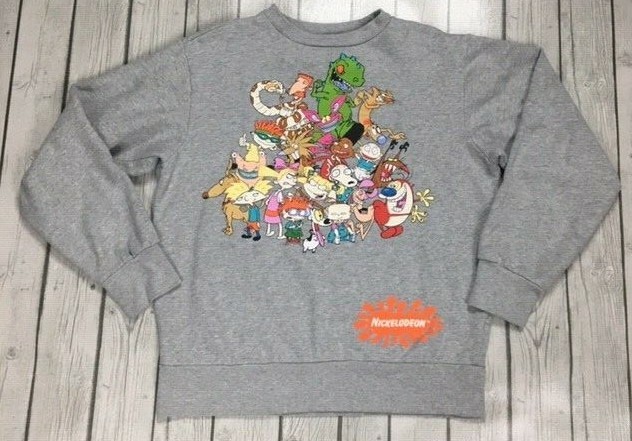 Official Nickelodeon (2019) 90’s Nick Toons character sweatshirt unisex S gray