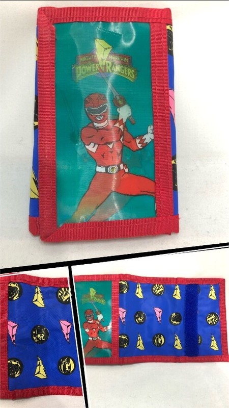 Vtg Power Rangers 90s Tri Fold Lenticular Wallet 1994 TV Show Dinosaur Logo Red