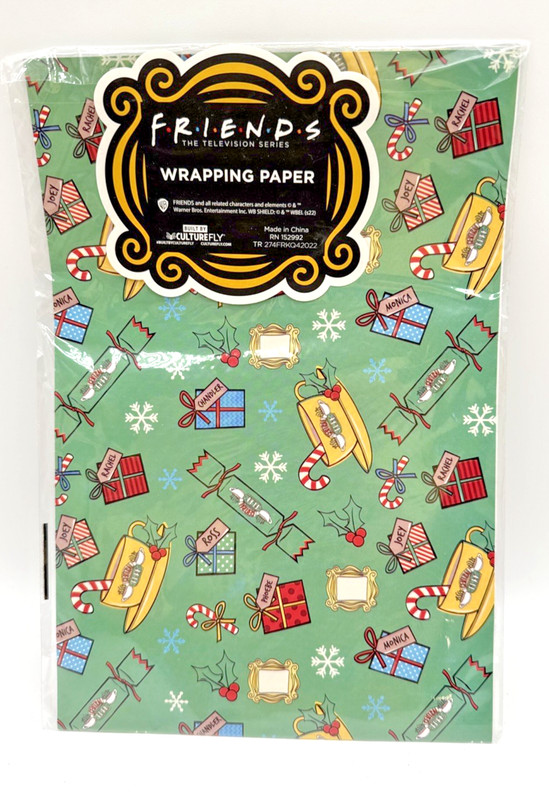 CultureFly FRIENDS TV Series Holiday Wrapping Paper Central Perk NIP
