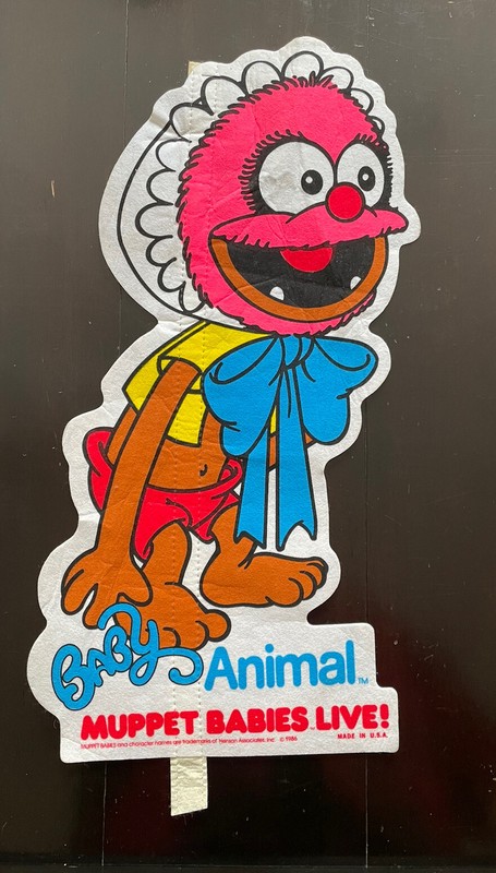 BABY Animal 1986 THE MUPPET BABIES LIVE Souvenir Felt Pennant