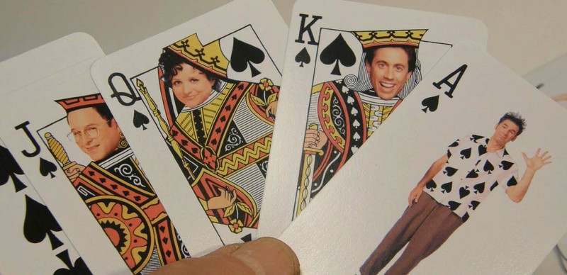 COMPLETE DECK OF 54 SEINFELD TV SERIES PLAYING CARDS IN TIN BOX 2004