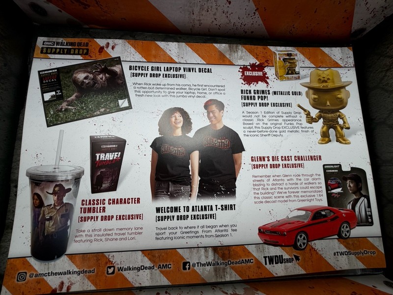 AMC TWD The Walking Dead Supply Drop Box 2021 Gold Rick Grimes #13 Challenger gallery