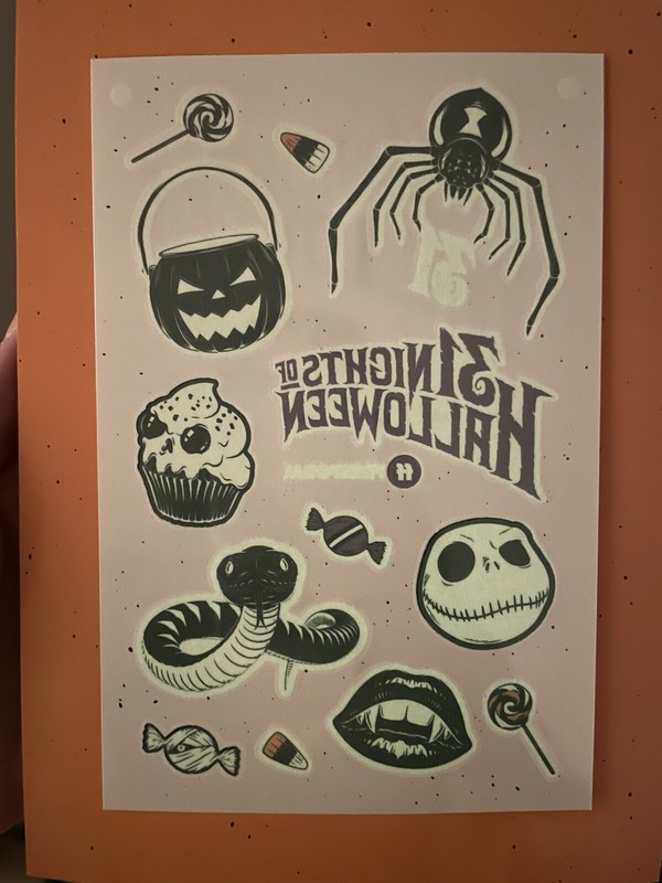 31 Nights of Halloween Glow in the Dark Tattoos Freeform Set of Two gallery