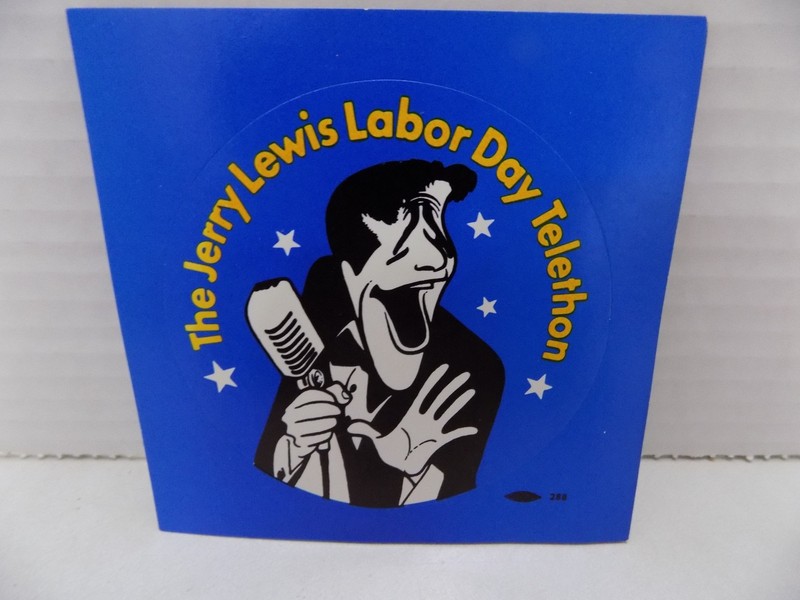 Jerry Lewis Telethon Stickers Set of 3 Hirschfeld Caricature Circa 80s HTF NOS gallery