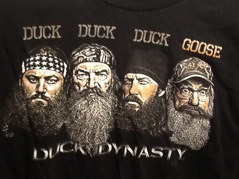 Duck Dynasty Men Heads Duck Duck Duck Goose Black T-shirt Sz XL 100% Cotton