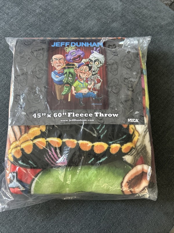 Jeff Dunham 45” X 60” Fleece Throw Blanket NECA Brand New Peanut Achmed