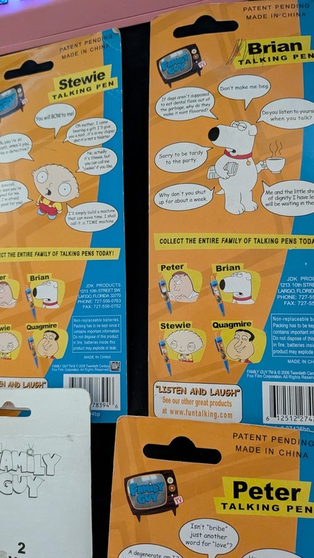 Family Guy Talking Pen Set Of 4 2006 New gallery
