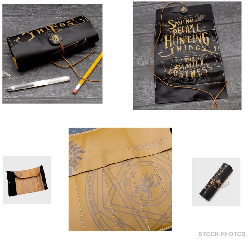 NEW UNOPENED - Supernatural CultureFly Exclusive Leather Roll Up Pencil/Pen Case gallery
