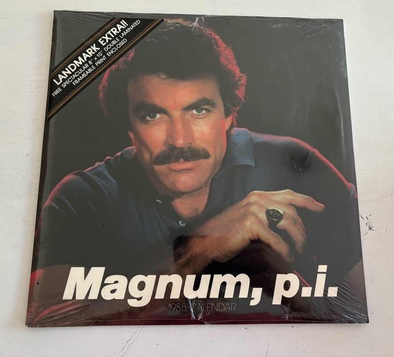 Vintage 1985 Tom Selleck - Magnum P.I. 12 Month Calendar New Sealed