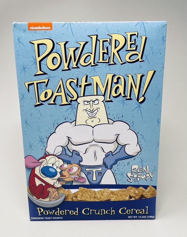2022 Powdered Toast Man Ren & Stimpy Powered Crunch Cereal 12.2 oz Full Box NEW