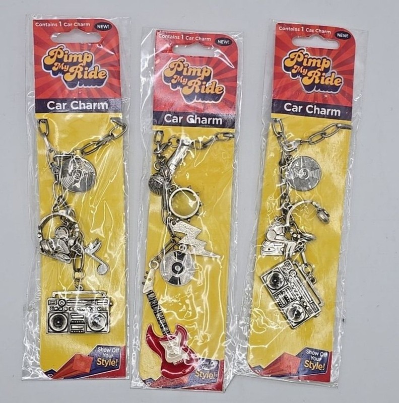 Vtg NOS 2008 MTV Car Makeover Series Pimp My Ride Bling Car Charm – Set of 3