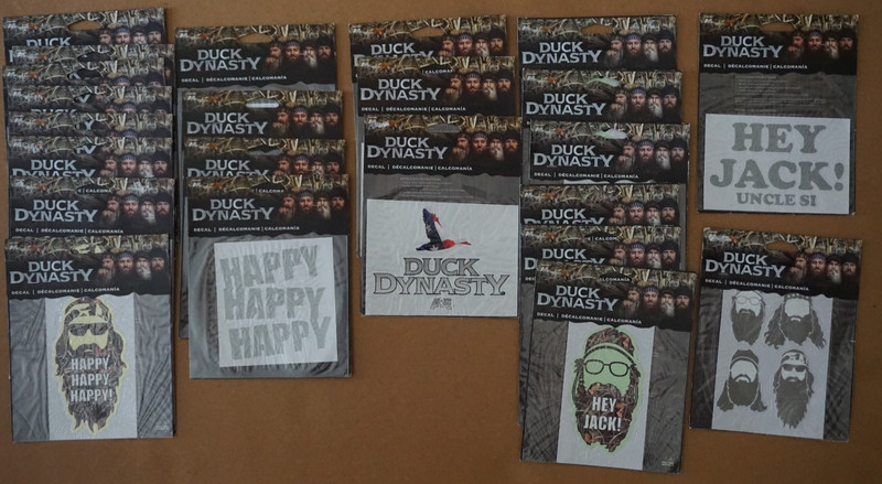 Lot of 23 A&E Licensed Duck Dynasty Vinyl Car Decals Brand New