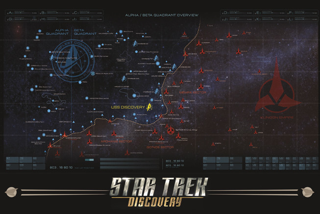 STAR TREK DISCOVERY MAP 24X36 POSTER TELEVISION TV NEW GIFT COOL ICONIC SPOK FUN