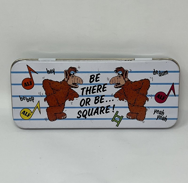 Vintage 1987 Alien Productions ALF Tin Metal PENCIL BOX Be There Or Be Square