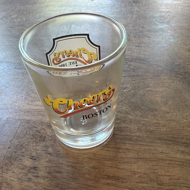 OFFICIAL TV SHOW – CHEERS – SHOT GLASS – MINT UNUSED / DISPLAYED ONLY